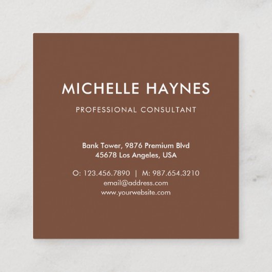 Custom Company Logo Modern Corporate Vierkante Visitekaartje (Achterkant)