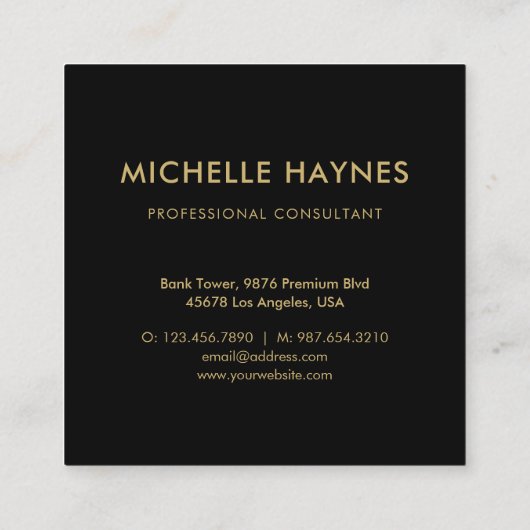 Custom Company Logo Modern Corporate Vierkante Visitekaartje (Achterkant)