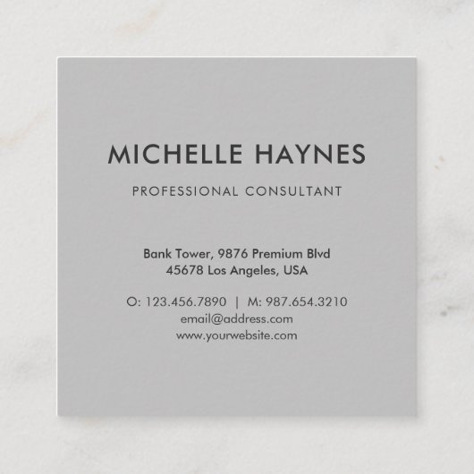 Custom Company Logo Modern Corporate Vierkante Visitekaartje (Achterkant)