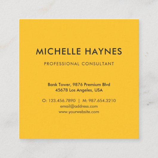 Custom Company Logo Modern Corporate Vierkante Visitekaartje (Achterkant)