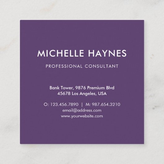 Custom Company Logo Modern Corporate Vierkante Visitekaartje (Achterkant)