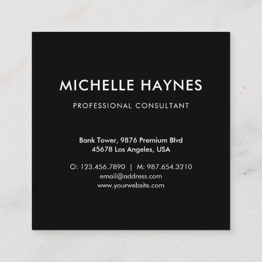 Custom Company Logo Modern Corporate Vierkante Visitekaartje (Achterkant)