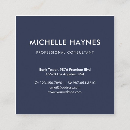 Custom Company Logo Modern Corporate Vierkante Visitekaartje (Achterkant)