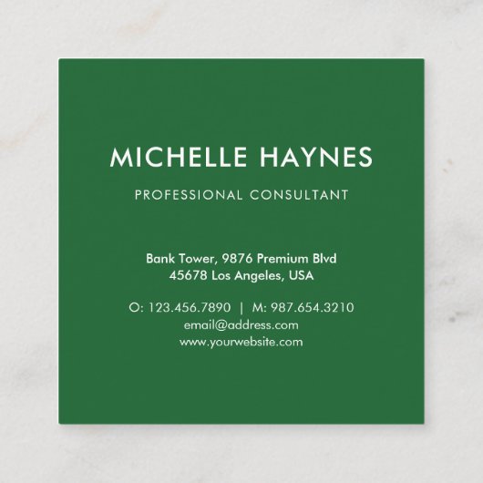 Custom Company Logo Modern Corporate Vierkante Visitekaartje (Achterkant)