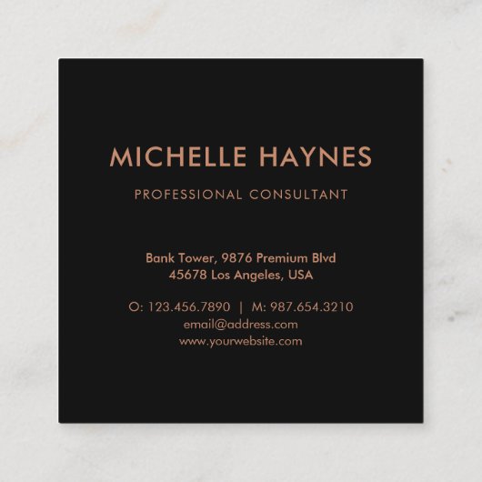 Custom Company Logo Modern Corporate Vierkante Visitekaartje (Achterkant)