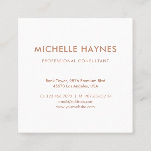 Custom Company Logo Modern Corporate Vierkante Visitekaartje (Achterkant)