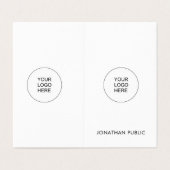 Custom Company Logo Modern Elegant vouwde verticaa Visitekaartje (Buitenkant ongevouwen)