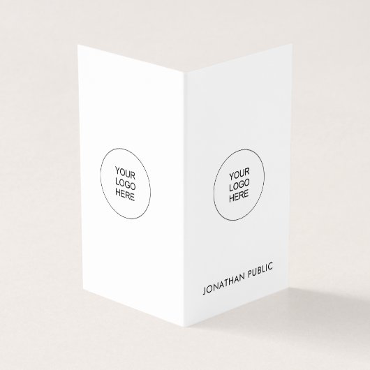 Custom Company Logo Modern Elegant vouwde verticaa Visitekaartje (Buitenkant)