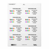 Custom Company Logo Naam Adresetiketten Sjabloon Etiket (Full Sheet)