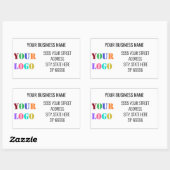 Custom Company Logo Naam Adresetiketten Sjabloon Rechthoekige Sticker (Vel)