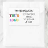 Custom Company Logo Naam Adresetiketten Sjabloon Rechthoekige Sticker (Tas)