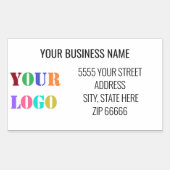 Custom Company Logo Naam Adresetiketten Sjabloon Rechthoekige Sticker (Voorkant)