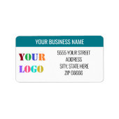 Custom Company Logo Naam Adresetiketten Voorbeeld Etiket (Voorkant)