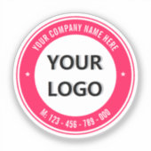 Custom Company Logo Naam Business Sticker Sjabloon (Voorkant)