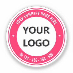 Custom Company Logo Naam Business Sticker Sjabloon