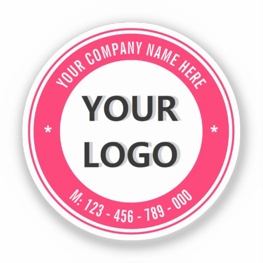 Custom Company Logo Naam Business Sticker Sjabloon (Voorkant)