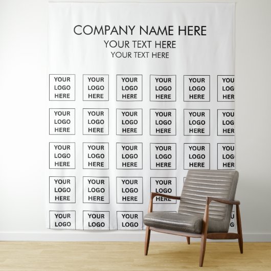 Custom Company Logo Naam Foto Banner voor Bedrijve Wandkleed (In situ)