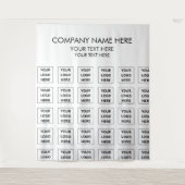 Custom Company Logo Naam Foto Banner voor Bedrijve Wandkleed (Voorkant)