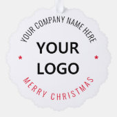 Custom Company Logo Naam Kerst Ornament Kaart (Achterkant)