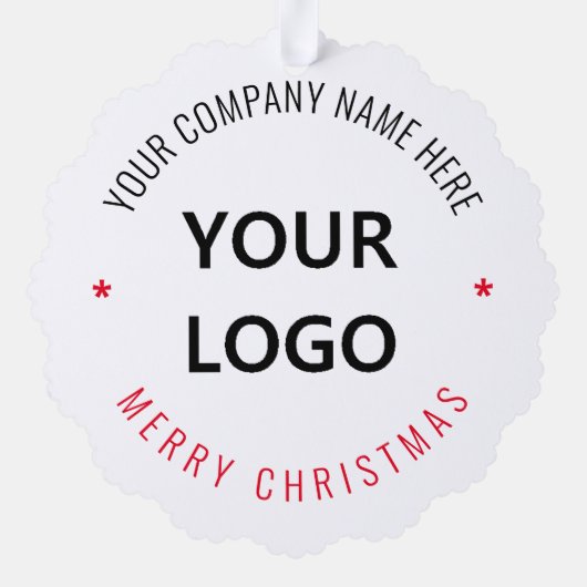 Custom Company Logo Naam Kerst Ornament Kaart (Achterkant)