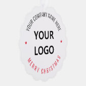 Custom Company Logo Naam Kerst Ornament Kaart (Rechts)