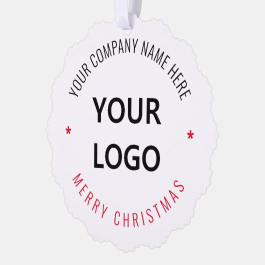 Custom Company Logo Naam Kerst Ornament Kaart (Links)