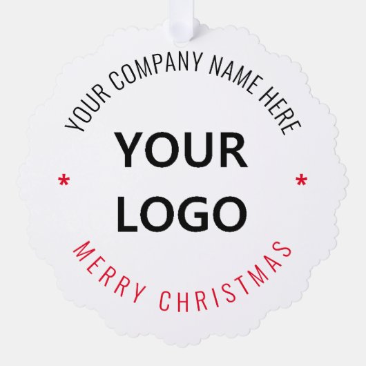 Custom Company Logo Naam Kerst Ornament Kaart (Voorkant)