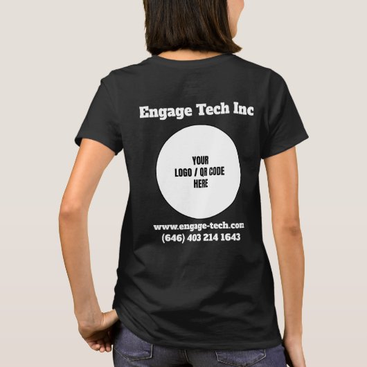 Custom Company Logo Name Business Employee Persone T-shirt (Achterkant)