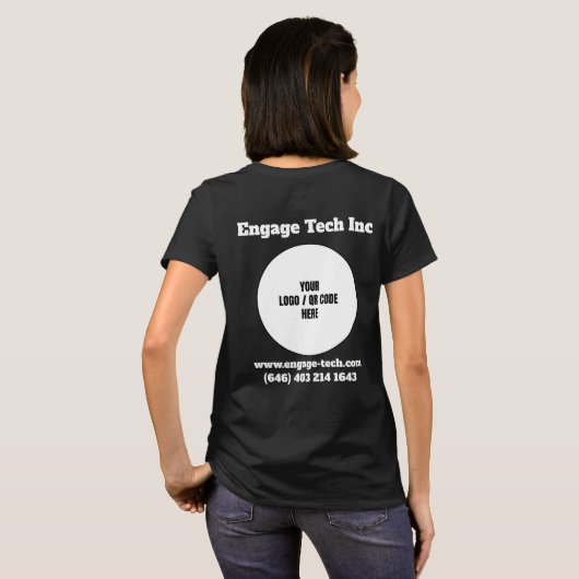 Custom Company Logo Name Business Employee Persone T-shirt (Achterkant volledig)