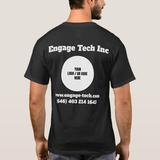 Custom Company Logo Name Business Employee Persone T-shirt (Achterkant)
