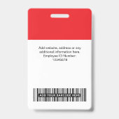 Custom Company Logo Name Title Bar Code Badge (Achterkant)