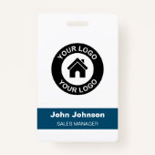 Custom Company Logo Name Title Employee Badge (Voorkant)