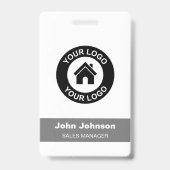 Custom Company Logo Name Title Employee Badge (Voorkant)