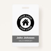 Custom Company Logo Name Title Employee Badge (Voorkant)