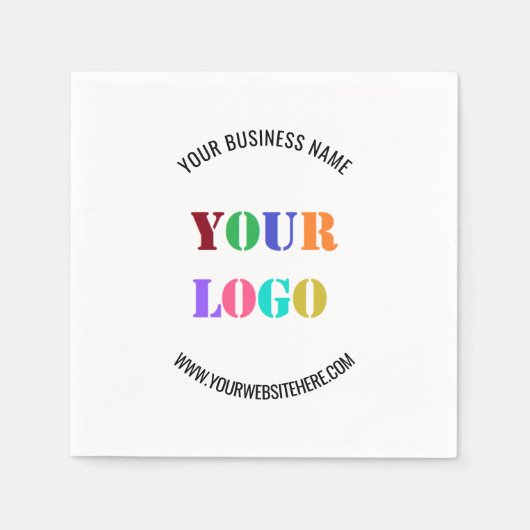 Custom Company Logo Name Website Business Napkins Servet (Voorkant)