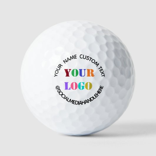 Custom Company Logo of Photo and Text Golf Balls Golfballen (Voorkant)
