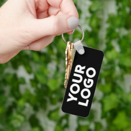Custom Company Logo on Black Corporate Swag Sleutelhanger