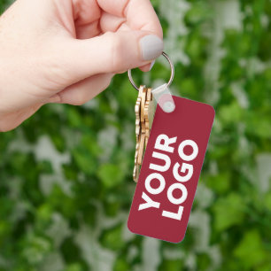 Custom Company Logo on Burgundy Red Corporate Swag Sleutelhanger