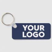Custom Company Logo on Navy Blue Corporate Swag Sleutelhanger (Achterkant)
