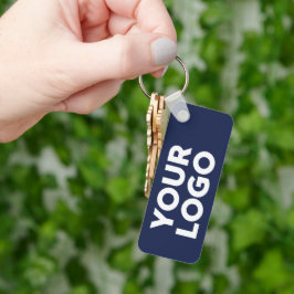 Custom Company Logo on Navy Blue Corporate Swag Sleutelhanger