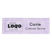 Custom Company Logo Paarse Glitter Personeelsnaam  Naambadge (Voorkant)