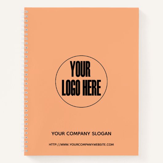 Custom Company Logo Pastel Oranje | Personaliseren Notitieboek (Voorkant)