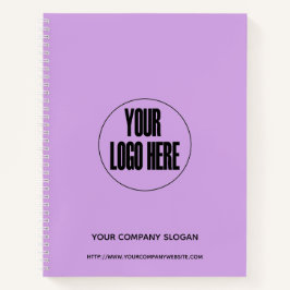 Custom Company Logo Pastel Paars Lavender Notitieboek