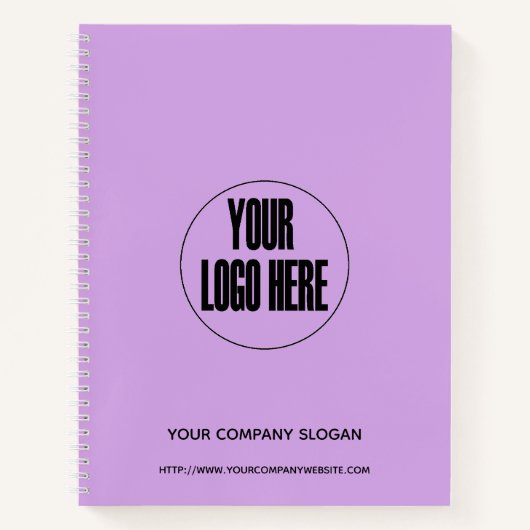 Custom Company Logo Pastel Paars Lavender Notitieboek (Voorkant)