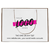 Custom Company Logo Pattern Text Promotion Brown Groot Cadeauzakje (Voorkant)