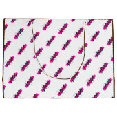 Custom Company Logo Pattern Text Promotion Brown Groot Cadeauzakje (Achterkant)