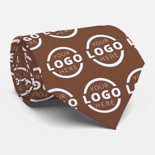 Custom Company Logo Promotion Business Brown Stropdas (Opgerold)