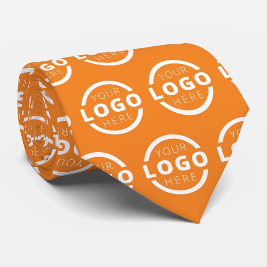 Custom Company Logo Promotional Business Oranje Stropdas (Opgerold)
