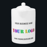 Custom Company Logo Promotionele Business Theepot<br><div class="desc">Aangepaste kleuren en lettertypen - Gepersonaliseerde theepotten met uw bedrijf Logo en tekst Promotionele zakelijke theepot - Voeg uw Logo / Afbeelding toe - Foto of QR-code en tekst / informatie / meer - Formaat wijzigen en onderdelen verplaatsen met aanpassingsgereedschap. Kies / voeg uw favoriete achtergrond- en tekstkleuren / lettertypen...</div>