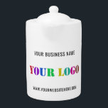 Custom Company Logo Promotionele Business Theepot<br><div class="desc">Aangepaste kleuren en lettertypen - Gepersonaliseerde Uw Bedrijf Logo en Tekst Promotionele Bedrijfstheepot - Uw Logo / Afbeelding toevoegen - Foto of QR-code en Tekst / Informatie / Meer - Grootte wijzigen en elementen verplaatsen met de aanpassingshulpmiddel. Kies / voeg uw favoriete achtergrond- en tekstkleuren / lettertypen / ! toe...</div>